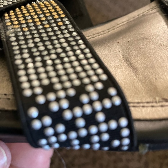 IMPI STRETCH WOMENS SIZE 6 WEDGE SANDALS WITH BLING - Picture 5 of 8